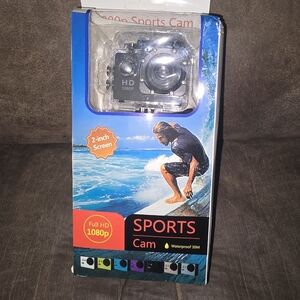 Sports Cam 1080P Waterproof Action Camera - Black